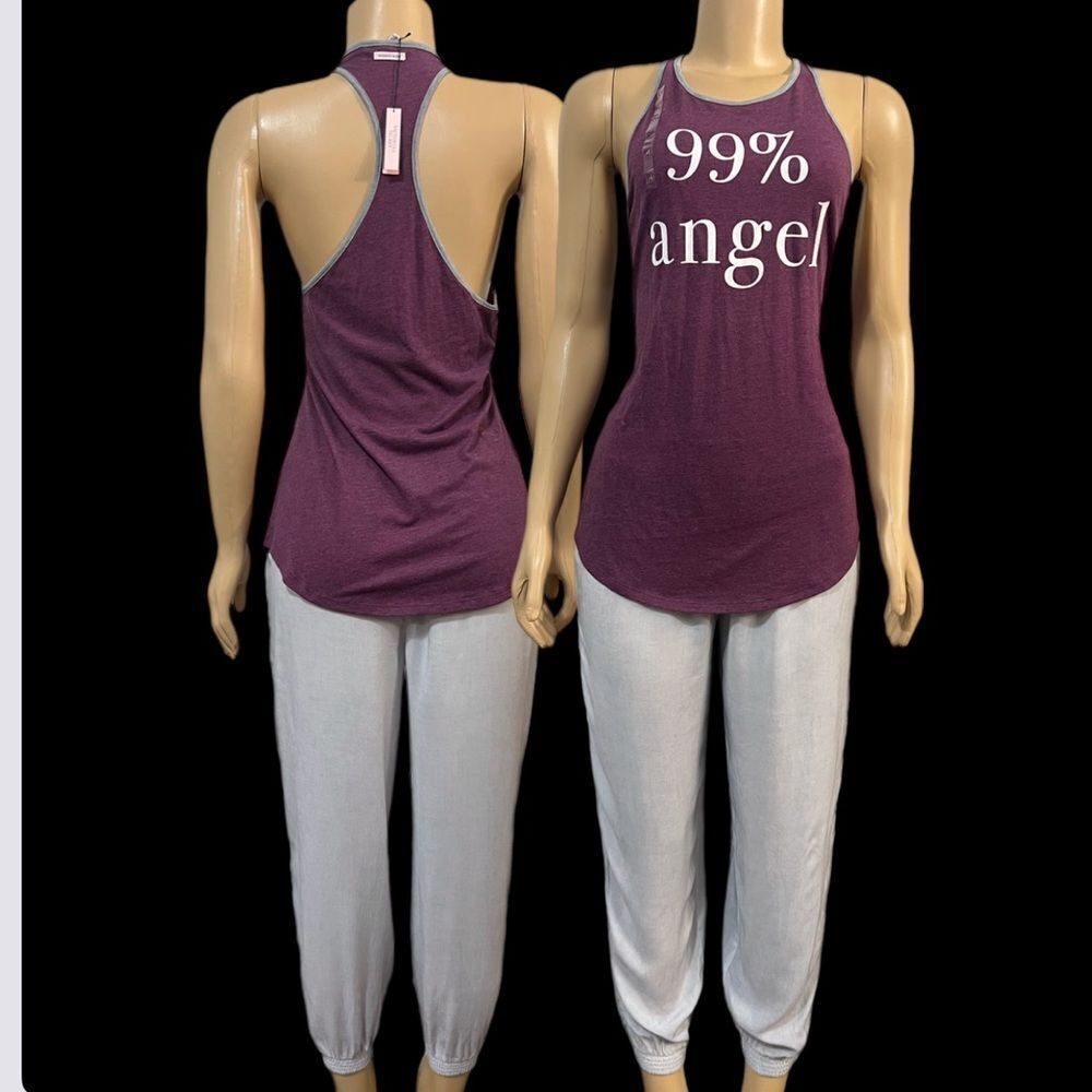 Victorias Secret Supersoft Angel top & lightweight jogger pajama set purple blue